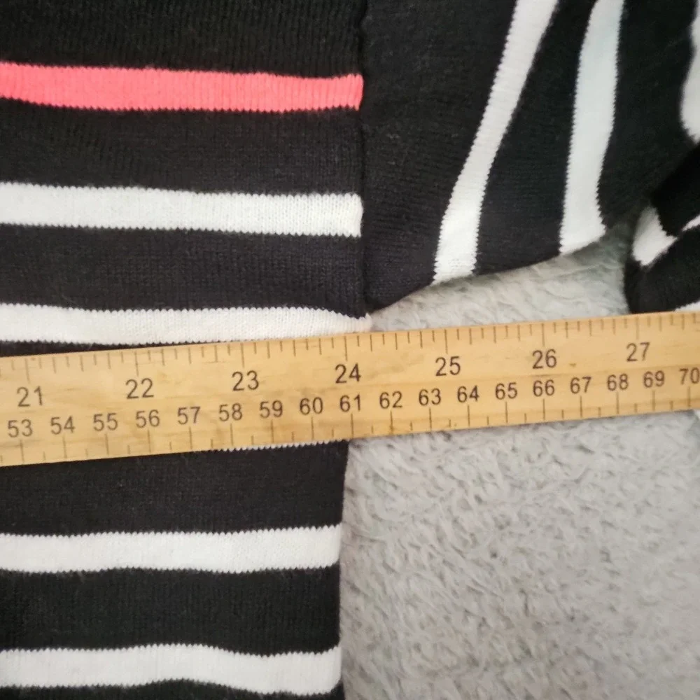 Torrid 1 Sweater Womens 1X Black Striped Layered Preppy Lagenlook Stretch Coral